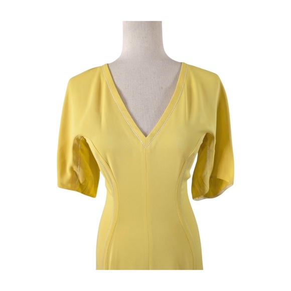NWT MARNI Yellow Pleated Stretch -Crepe Midi Dress Size 38 - Picture 6 of 14